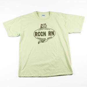 Y2K Raccoon Run Graphic T-Shirt Large Gildan Lakeside Ohio 2009